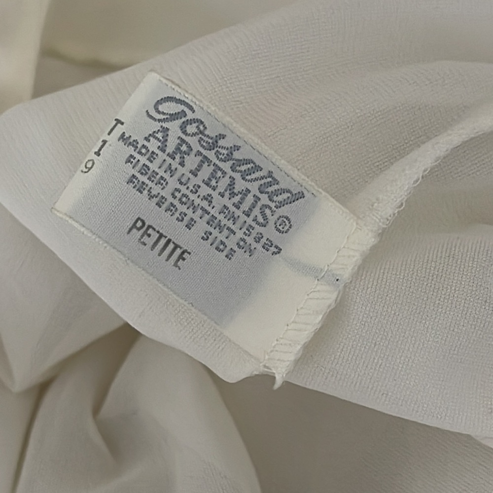 Gossard Artemis Nightgown Set Satin Trim 3/4 sleeve Sheer Ivory nightgown Sz MP - Picture 14 of 17